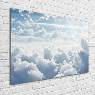 Acrylic wall picture Bird's flight clouds