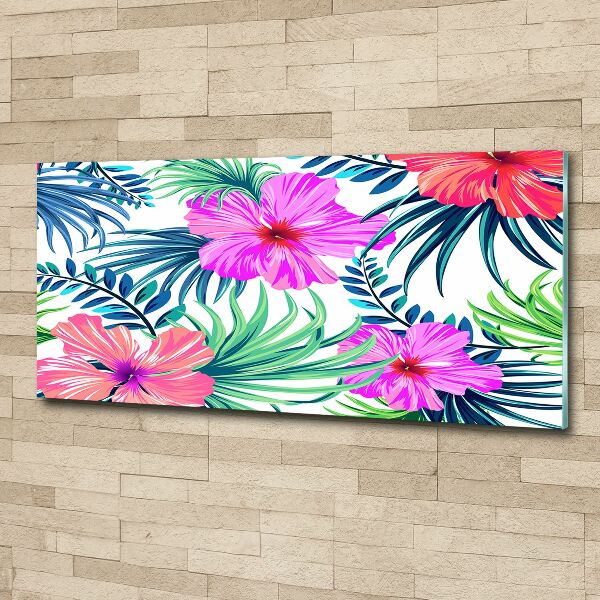 Acrylic wall art Hawaiian flowers