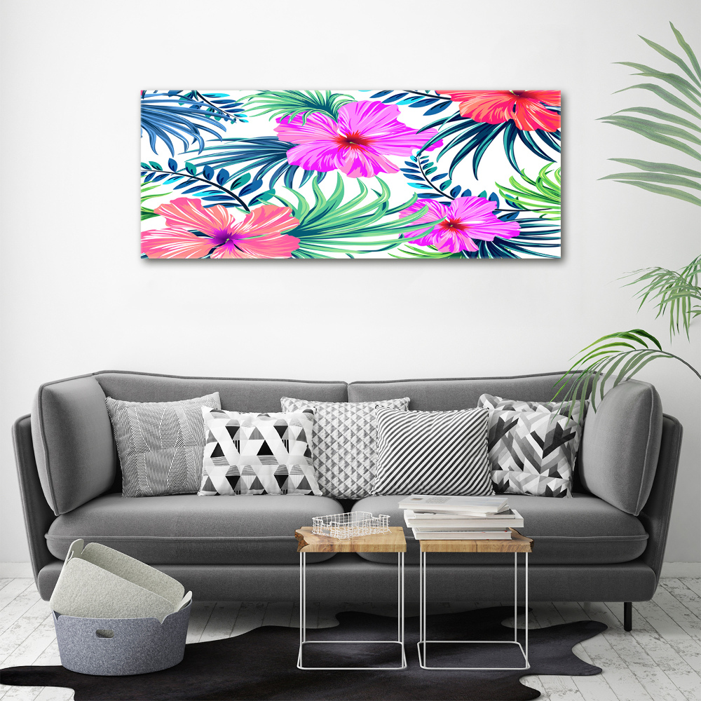 Acrylic wall art Hawaiian flowers