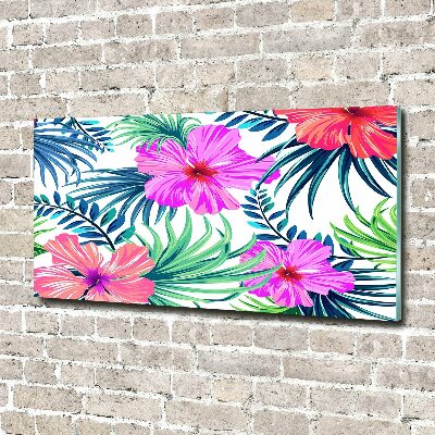 Acrylic wall art Hawaiian flowers