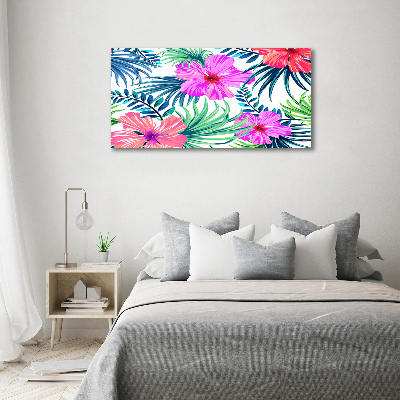 Acrylic wall art Hawaiian flowers