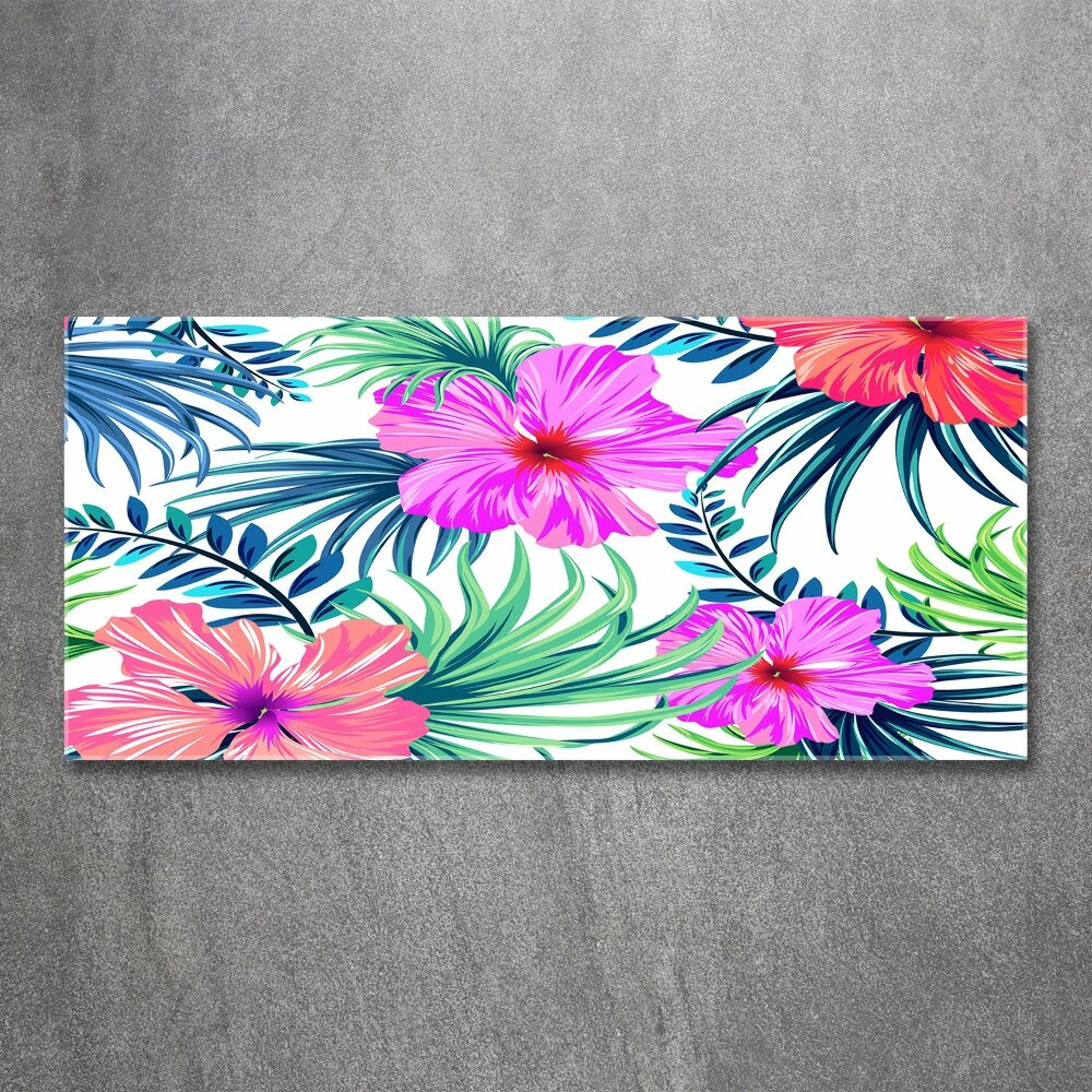 Acrylic wall art Hawaiian flowers