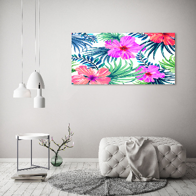 Acrylic wall art Hawaiian flowers