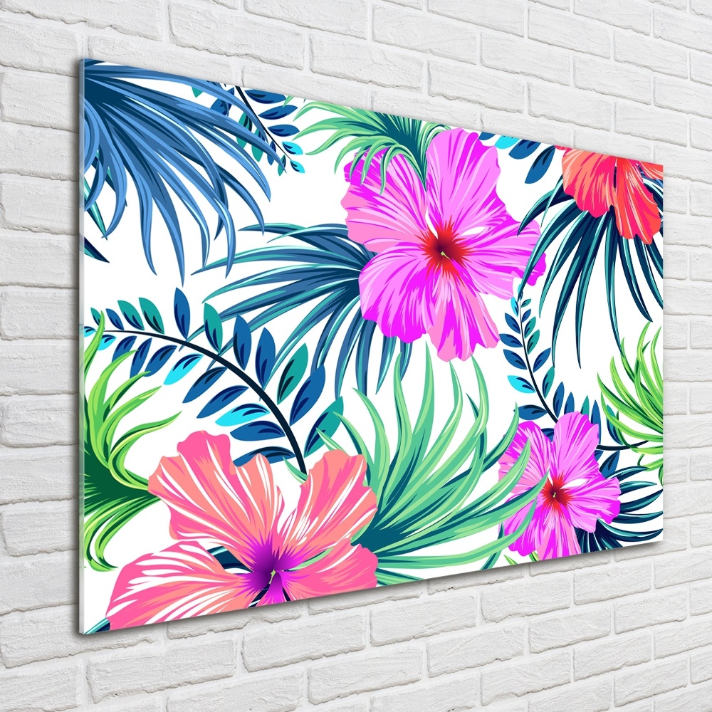 Acrylic wall art Hawaiian flowers