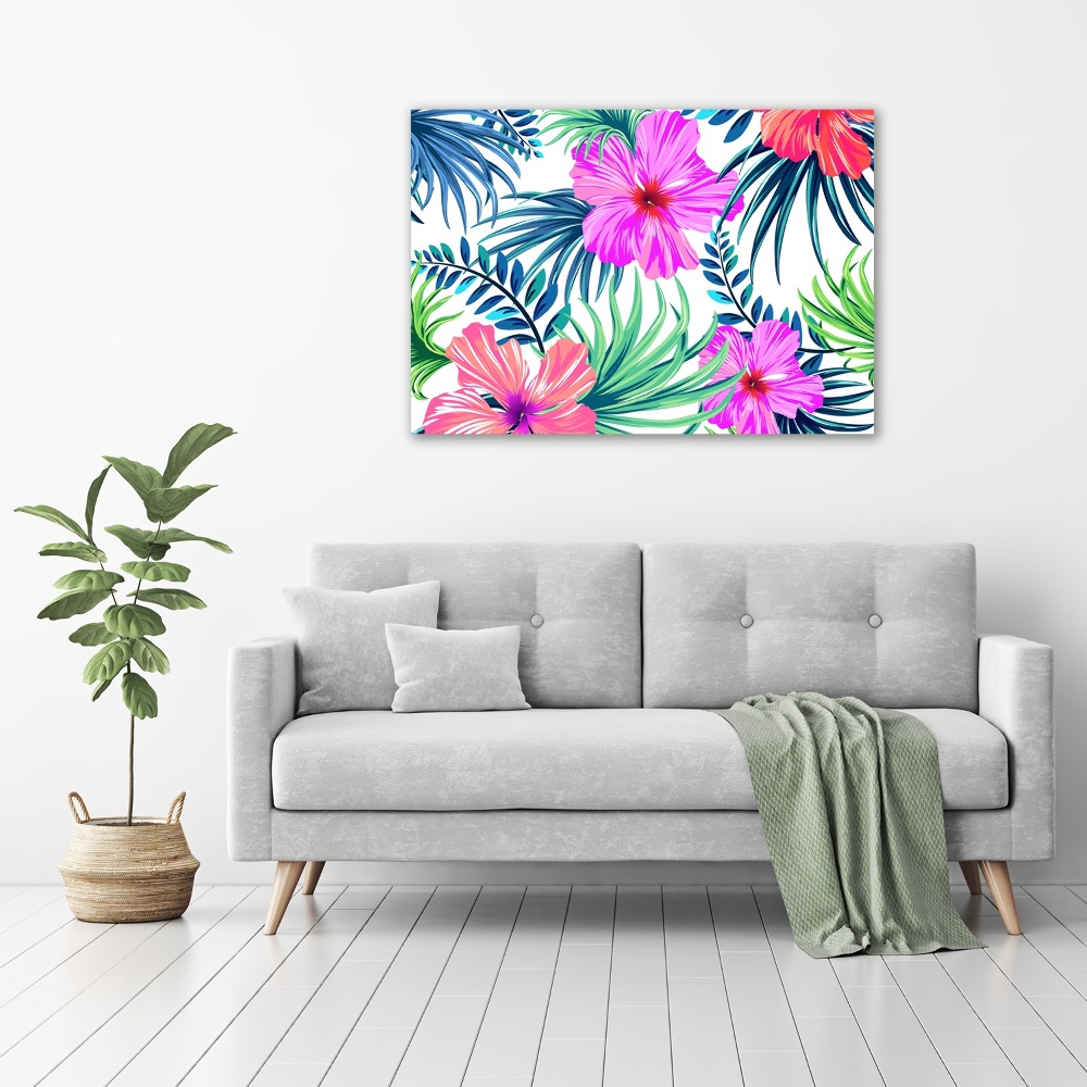 Acrylic wall art Hawaiian flowers