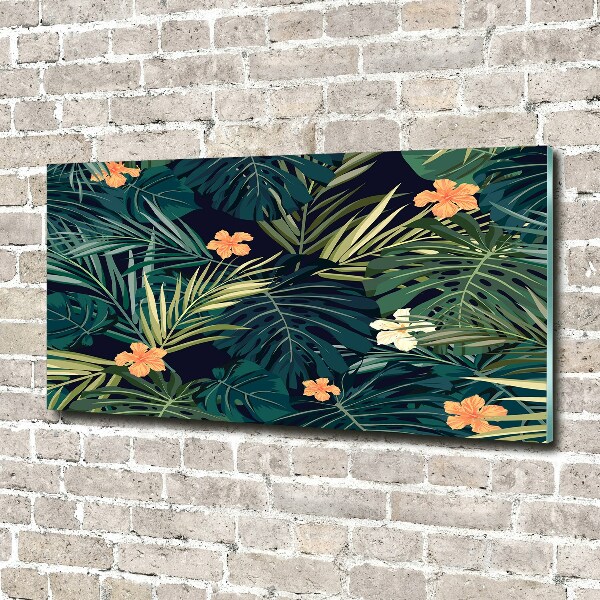 Wall art acrylic Tropical leaves