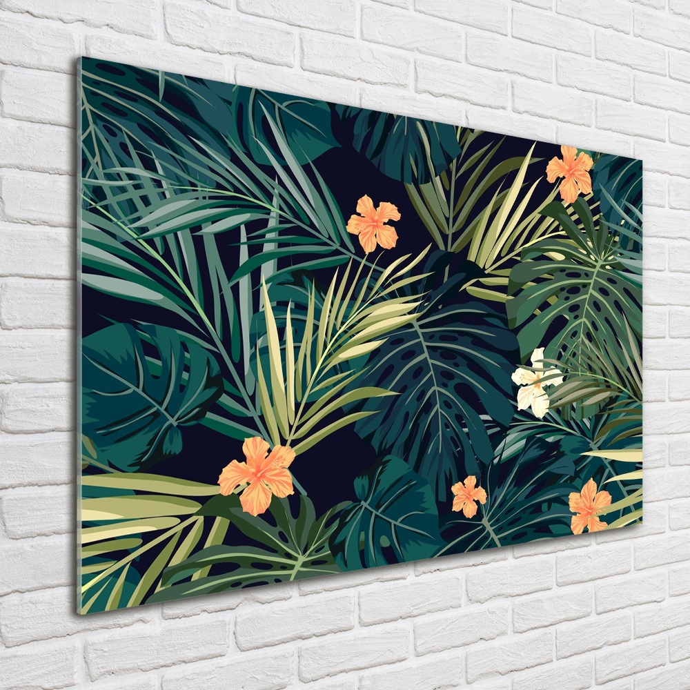 Wall art acrylic Tropical leaves