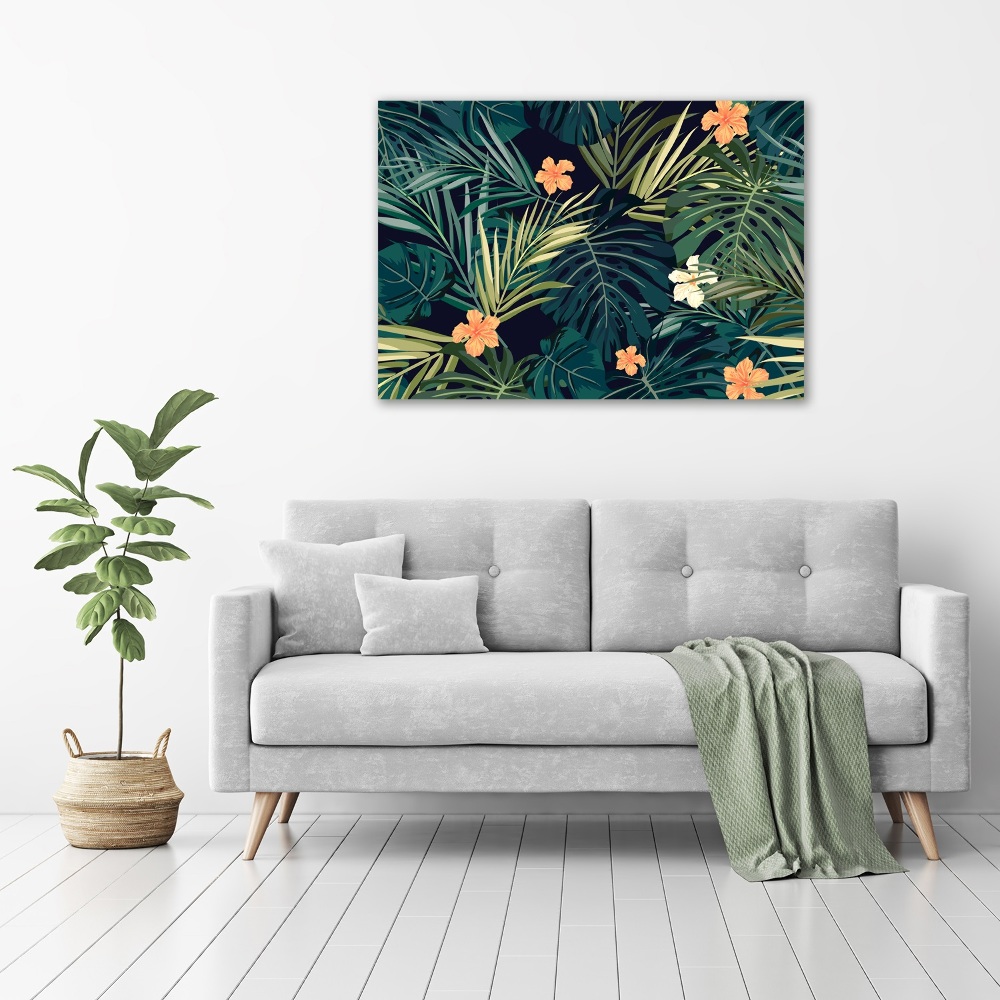 Wall art acrylic Tropical leaves