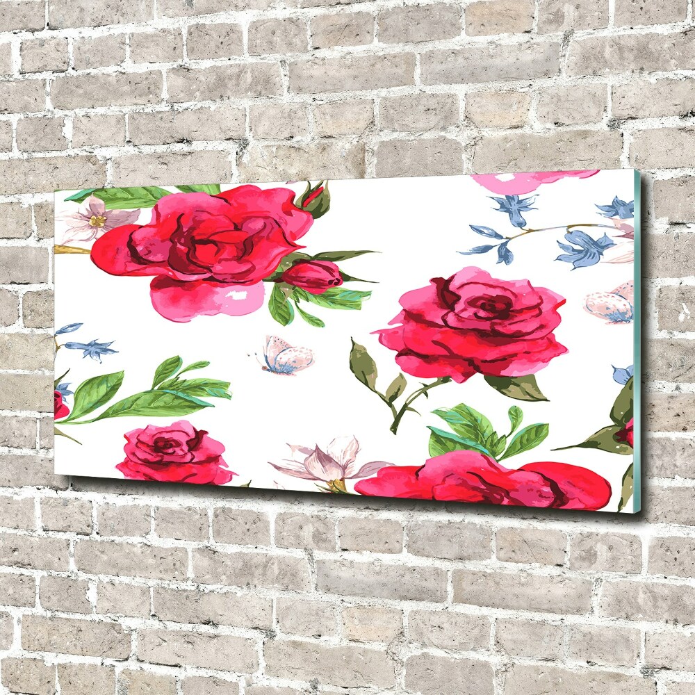 Acrylic wall art Red roses