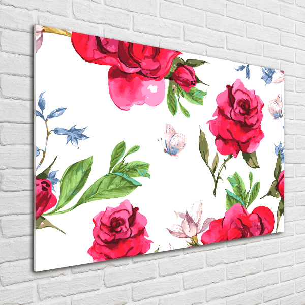 Acrylic wall art Red roses