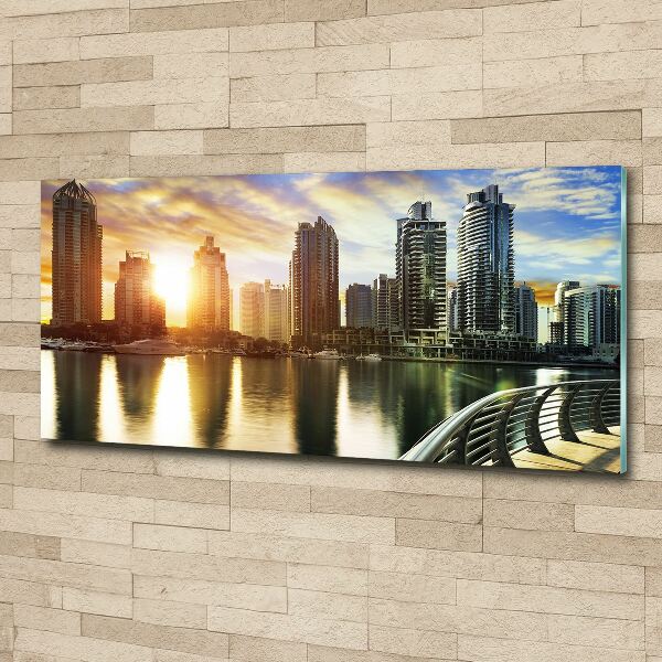 Glass acrylic wall art Dubai sunset