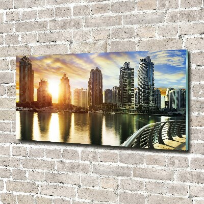 Glass acrylic wall art Dubai sunset