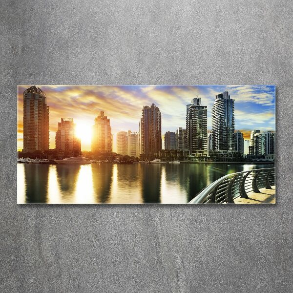 Glass acrylic wall art Dubai sunset