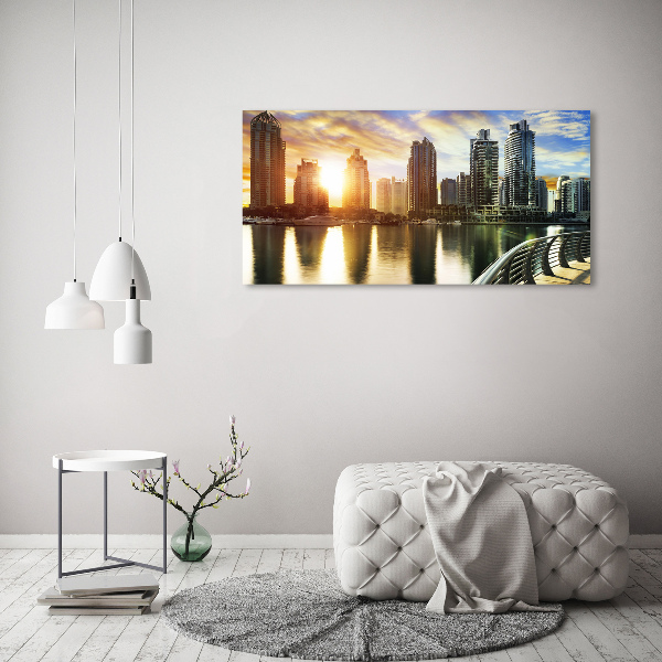 Glass acrylic wall art Dubai sunset