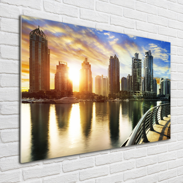 Glass acrylic wall art Dubai sunset