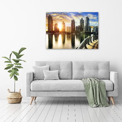 Glass acrylic wall art Dubai sunset