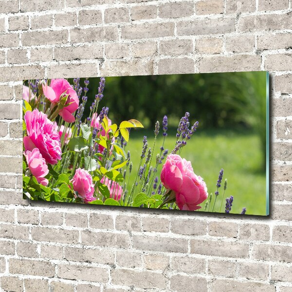 Glass acrylic wall art Wild Rose