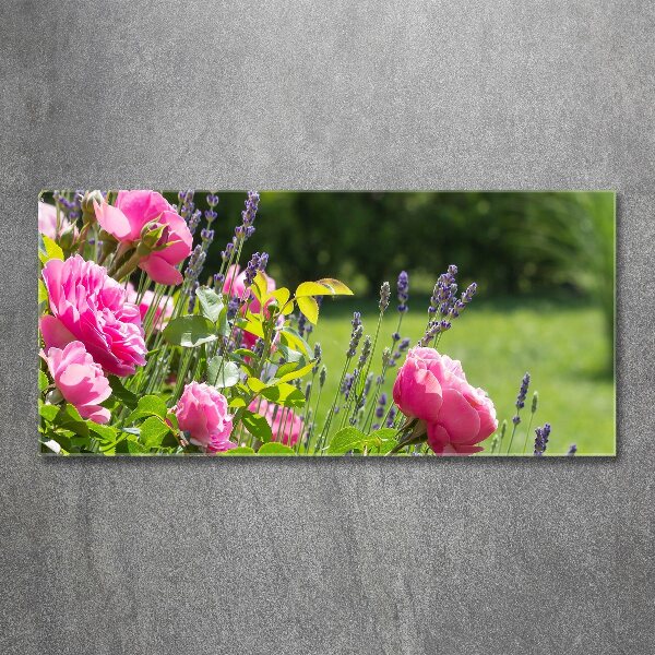 Glass acrylic wall art Wild Rose