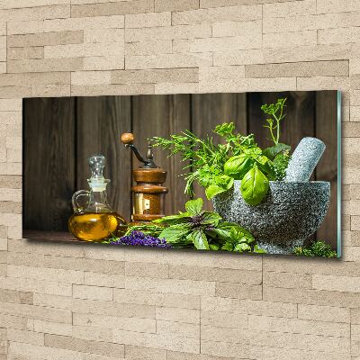 Acrylic wall art Herbs in a mortar