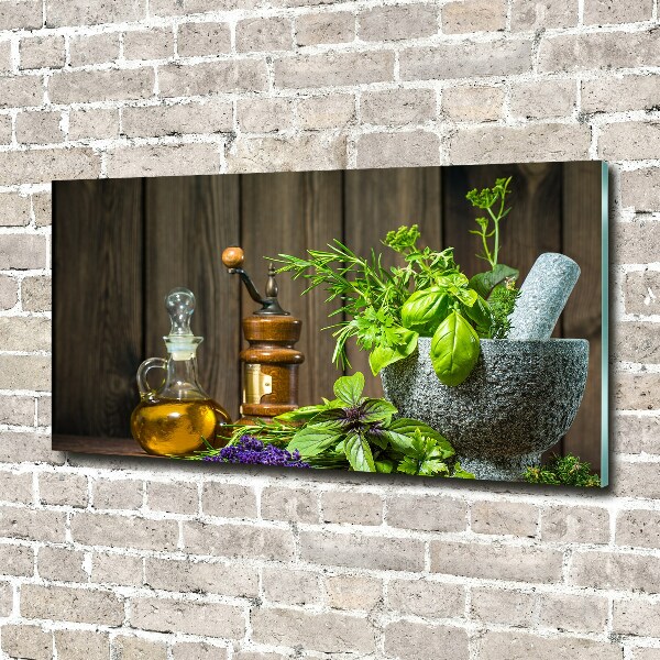 Acrylic wall art Herbs in a mortar