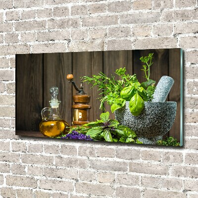 Acrylic wall art Herbs in a mortar