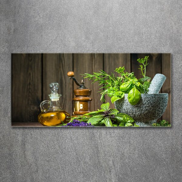 Acrylic wall art Herbs in a mortar