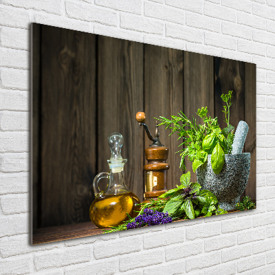 Acrylic wall art Herbs in a mortar