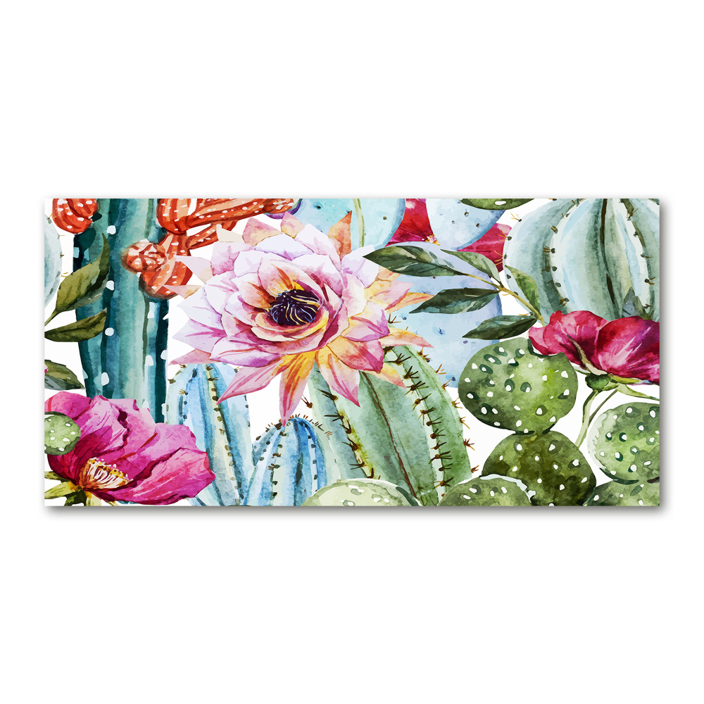 Wall art acrylic Cacti and flowers