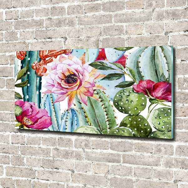 Wall art acrylic Cacti and flowers