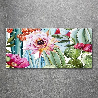 Wall art acrylic Cacti and flowers