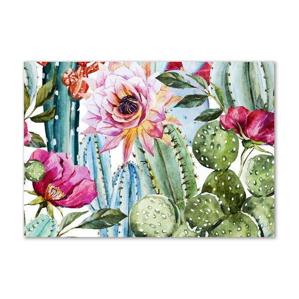 Wall art acrylic Cacti and flowers