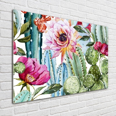 Wall art acrylic Cacti and flowers