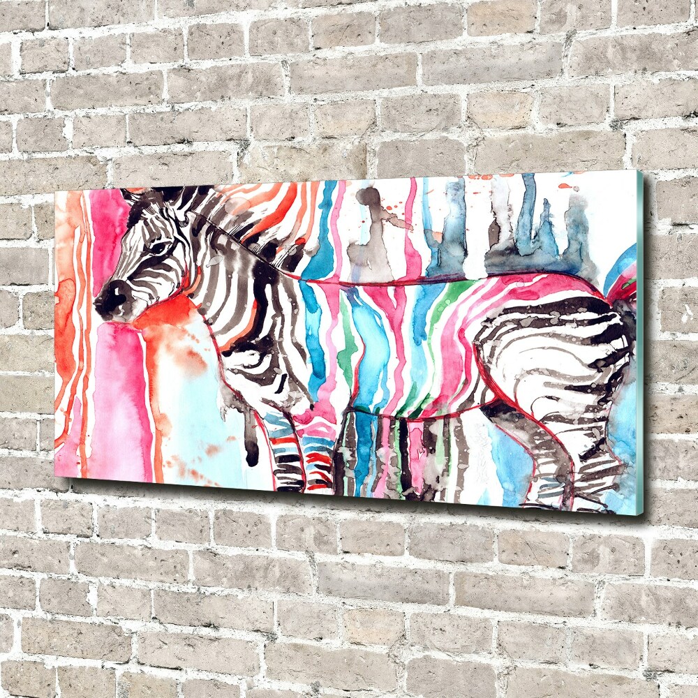 Acrylic wall art Colorful zebra