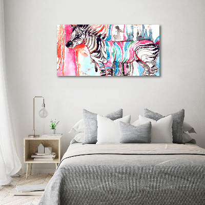 Acrylic wall art Colorful zebra