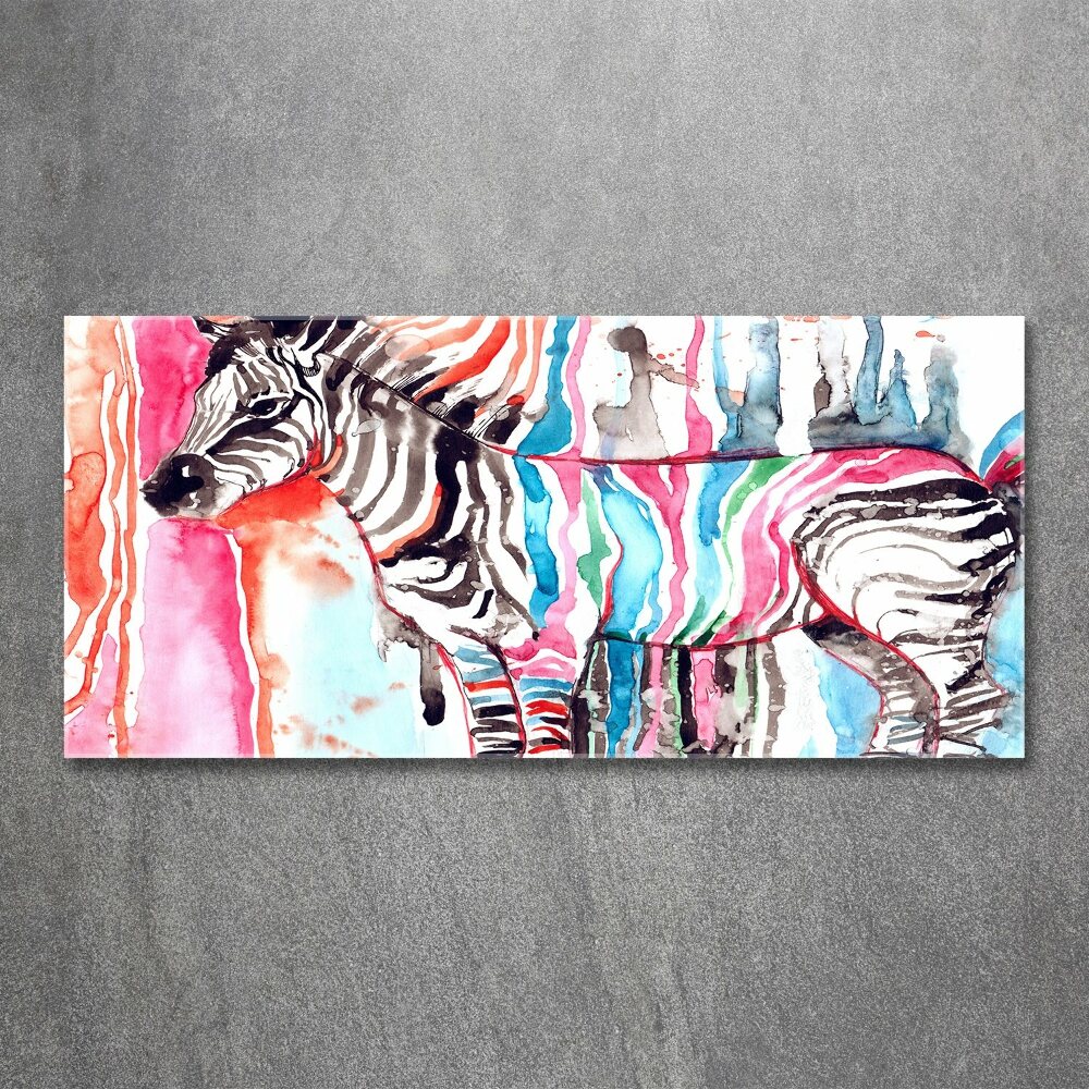 Acrylic wall art Colorful zebra