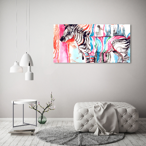 Acrylic wall art Colorful zebra