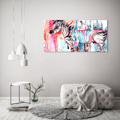 Acrylic wall art Colorful zebra