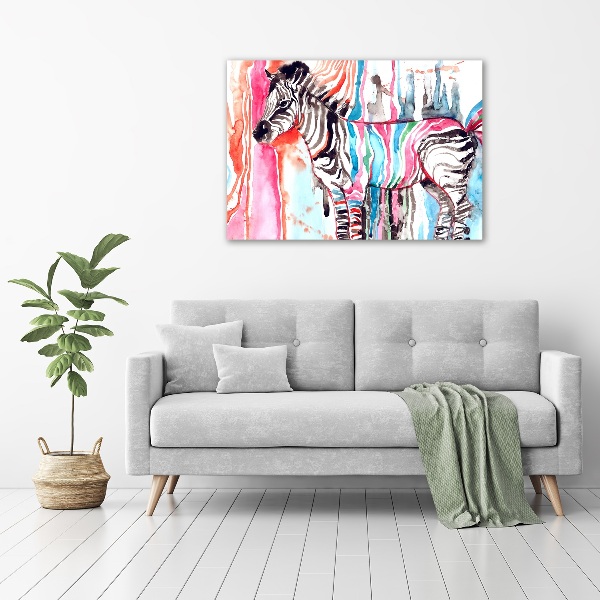 Acrylic wall art Colorful zebra