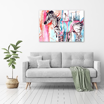 Acrylic wall art Colorful zebra