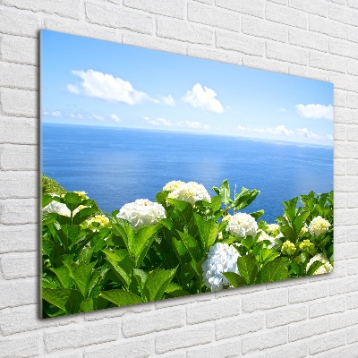 Wall art acrylic Flowers by the sea