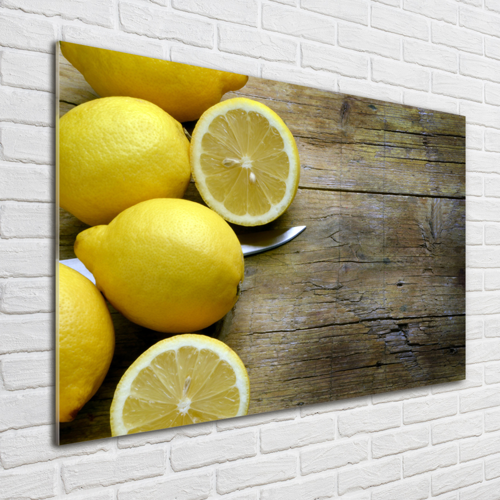 Print on acrylic Lemons on wood