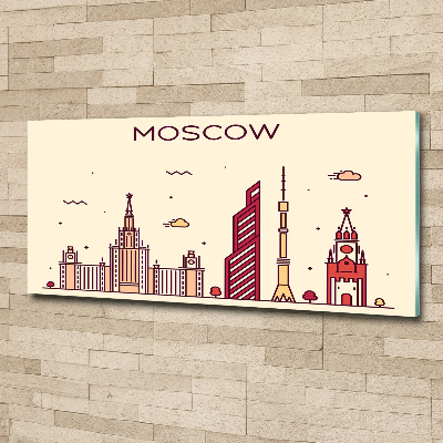 Glass acrylic wall art Moscow buildings