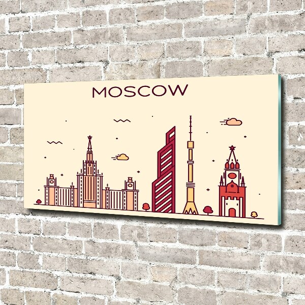 Glass acrylic wall art Moscow buildings