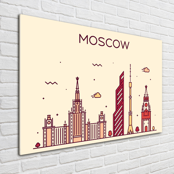 Glass acrylic wall art Moscow buildings