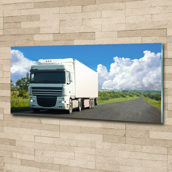 Acrylic wall art White truck