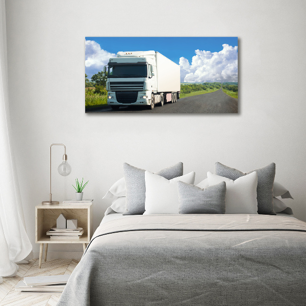 Acrylic wall art White truck