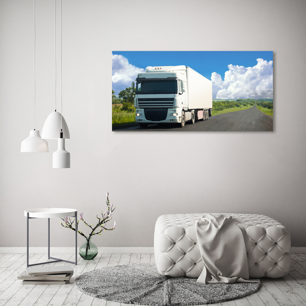 Acrylic wall art White truck