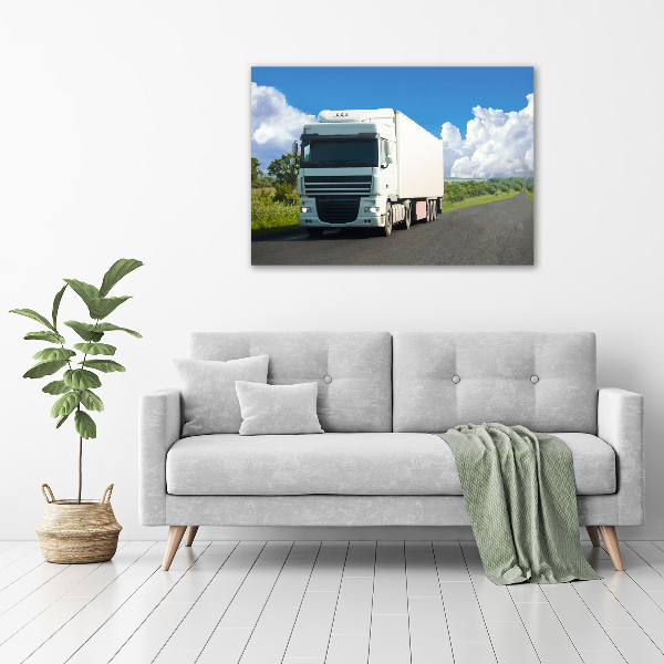 Acrylic wall art White truck