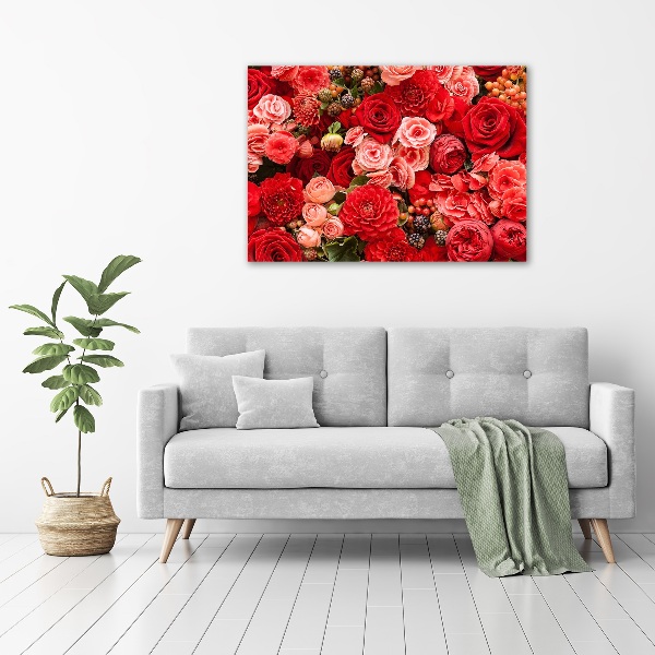 Print on acrylic Red flowers