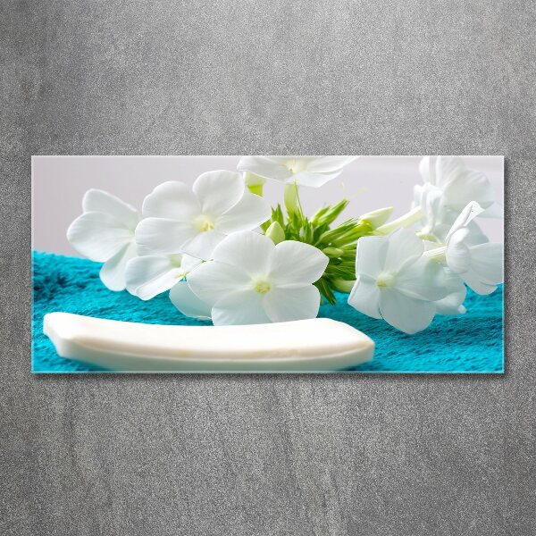 Print on acrylic White spa flowers